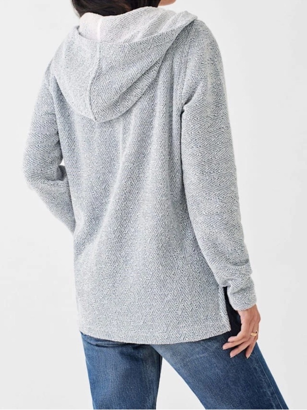 Faherty Seabrook French Terry Whitewater Hoodie Pullover Women's Size Large